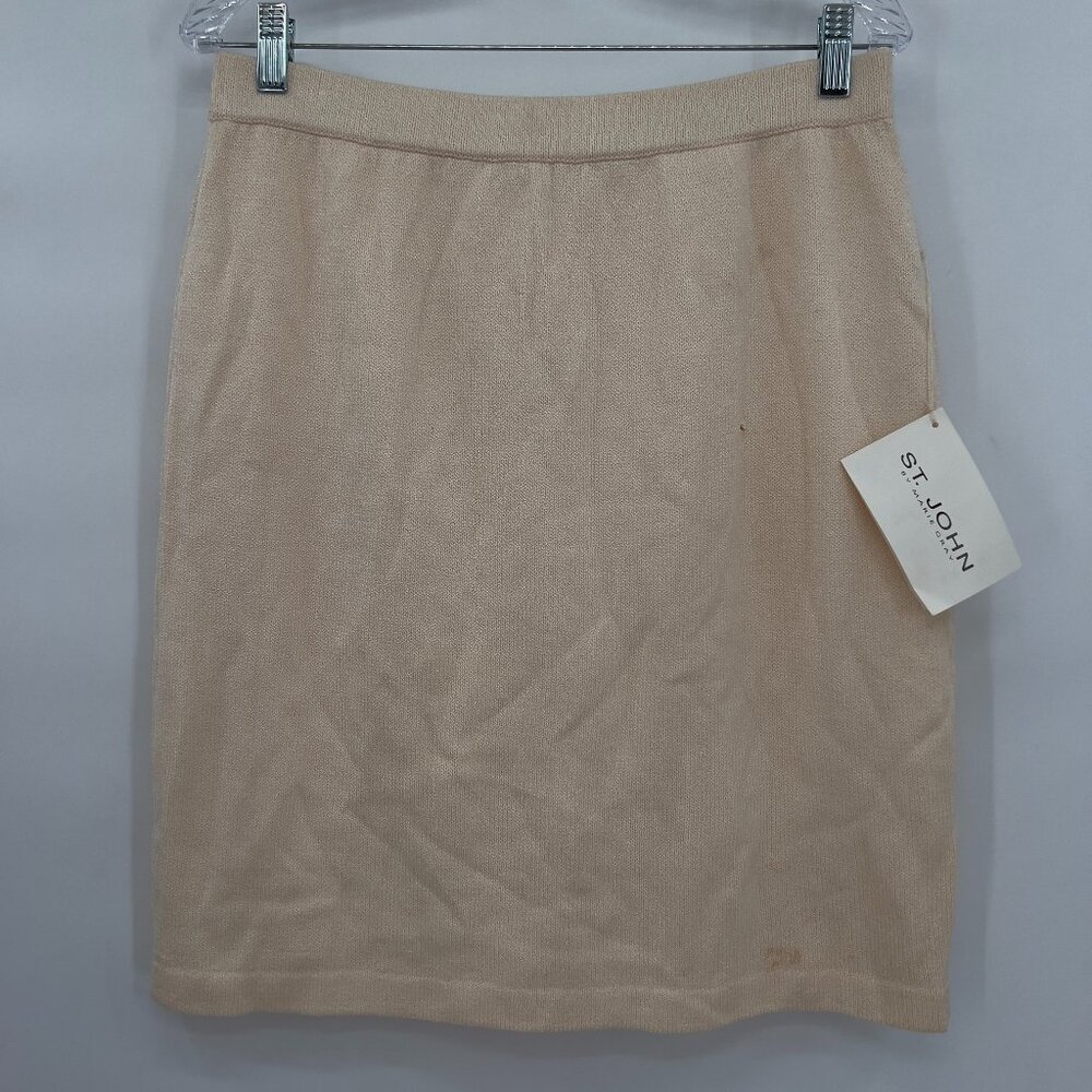 St John Basic By Marie Gray Wool Blend Santana Knit Knee Length Skirt 12